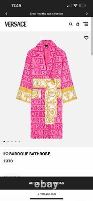 100% Authentic Versace Baroque Bathrobe Pink Size Medium BNWT RRP £370
