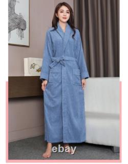 100%Cotton Toweling Robe Lovers Bath Robe Men Women Nightrobe Sleepwear Bathrobe