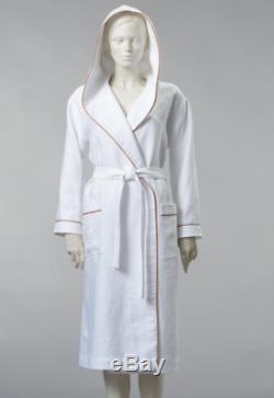 100% Linen bathrobe, Monogrammed, WHITE linen robe, Women bathrobe, Linen SPA robe