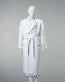 100% Linen bathrobe, Natural linen WHITE bathrobe, Linen SPA robe, Custom robe
