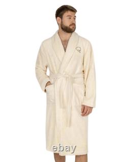 100% Organic Bath Robe Soft Absorbent Unisex Dye Free No Chemicals White Medium