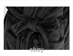 10 Bathrobe Black Fleece Large Size 34 to 42 Chest