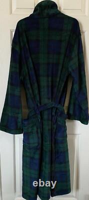 $115 NWT Mens Polo Ralph Lauren Shawl Collar Plush Robe Wrap Blackwatch Plaid