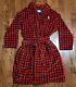 $115 POLO RALPH LAUREN Men's LARGE / XL Red & Black Plush Buffalo Plaid Bathrobe