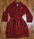 $115 POLO RALPH LAUREN Mens LARGE / XL Red & Black Buffalo Plaid Plush Bath Robe