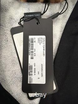 $1775 Dolce & Gabbana Casa Leopard Cotton Terry Bath Robe Jacket Small