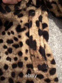 $1775 Dolce & Gabbana Casa Leopard Cotton Terry Bath Robe Jacket Small