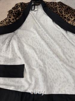 $1775 Dolce & Gabbana Casa Leopard Cotton Terry Bath Robe Jacket Small