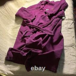 1941 MENS Military HOSPITAL Long PURPLE CORDUROY Bathrobe with REPAIRS DISTRESSING