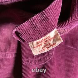 1941 MENS Military HOSPITAL Long PURPLE CORDUROY Bathrobe with REPAIRS DISTRESSING