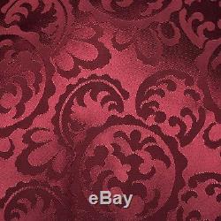 1950s Deadstock Rayon Robe Mens Bathrobe Burgundy Brocade Shawl Collar VTG 50s