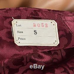 1950s Deadstock Rayon Robe Mens Bathrobe Burgundy Brocade Shawl Collar VTG 50s