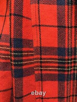 1960s Pendleton Mens Wool Bathrobe Housecoat Smoking Jacket Sz M Plaid Made USA