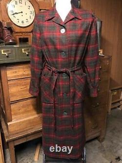 1960s Pendleton Mens Wool Bathrobe Housecoat Smoking Jacket Sz M Plaid Made USA