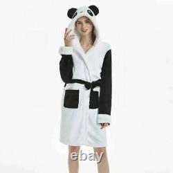 1 Pc Women Men Adults Animal Flannel Bath Robe Sleepwear Bathrobe Thick Warm Win