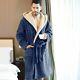 2020 Brand Winter Robes Men's Soft Flannel Hooded Bathrobes Male Comfort Gray