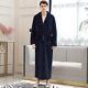 2022 Plus Size Winter Warm Flannel Coral Velvet Bathrobe Men's Dress