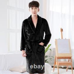 2022 new Couple Dress Warm Super Soft Flannel Coral Long Bathrobe