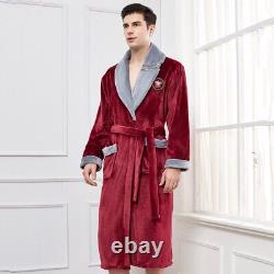 2023 Warm flannel gown women's pajamas flower print kimono bathrobe