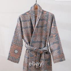 2024 Thin gauze thickened long sleeved bathrobe autumn and winter warm pajamas