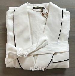 2,000$ Loro Piana White Linen Bathrobe Size Medium Made in Italy