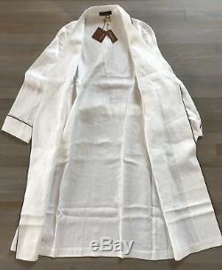 2,000$ Loro Piana White Linen Bathrobe Size XL Made in Italy