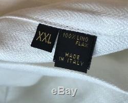 2,000$ Loro Piana White Linen Bathrobe Size XXL Made in Italy