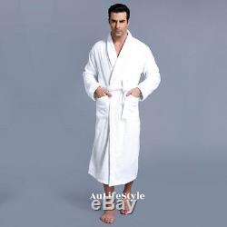2x NEW LUXURY 100% COTTON TERRY TOWELING BATH ROBE MEN AND WOMEN ONE SIZE GOWN