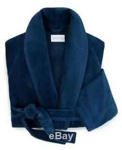 $300 NEW Frette Blue Velour Terry BATH Robe SOPHISTICATED Christmas Gift L XL