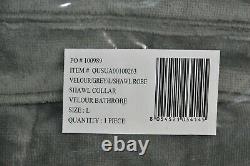 $300 NEW Frette Velour Terry BATH Robe Shawl Collar Grey Gray S M L XL