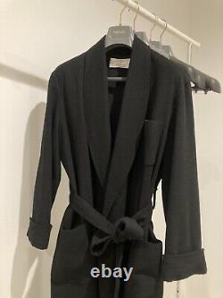 $3999 Daniel Hanson Angora Cashmere Wool Blend Black Robe Dressing Gown M