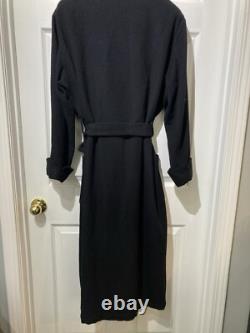 $3999 Daniel Hanson Angora Cashmere Wool Blend Black Robe Dressing Gown M