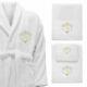 5 Hotel Edition White Set Personalized Bathrobe, Bath Towels Ref. Deluxe