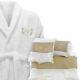 5 Hotel Edition White Set Personalized Bathrobe, Bath Towels Ref. Linen