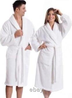 8 Pack Bathrobe (2 Robe + 2 Slipper + 2 Towel) Set Soft Egyptian Cotton Unisex