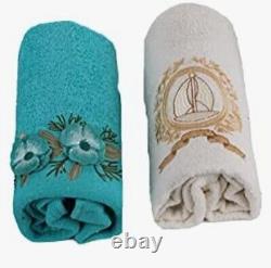 8 Pack Bathrobe (2 Robe + 2 Slipper + 2 Towel) Set Soft Egyptian Cotton Unisex