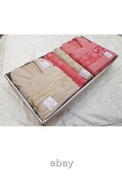 8 Pack Bathrobe (2 Robe + 2 Slipper + 2 Towel) Set Soft Egyptian Cotton Unisex