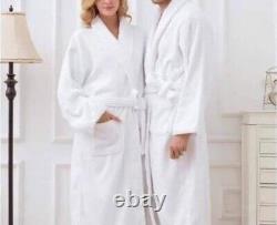 8 Pack Bathrobe (2 Robe + 2 Slipper + 2 Towel) Set Soft Egyptian Cotton Unisex