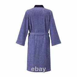 Abri Men's Kimono By Yves Delorme, 100% Cotton, Solid Blue