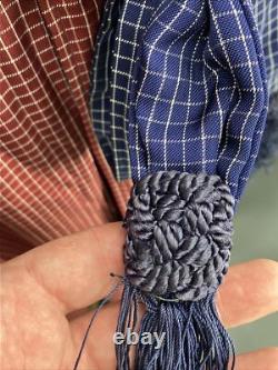 Absolutely stunning Men's 40s/50s Rabhor burgundy/navy satin bathrobe one size