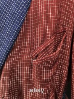 Absolutely stunning Men's 40s/50s Rabhor burgundy/navy satin bathrobe one size