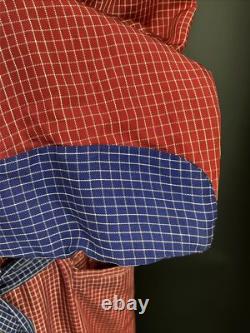 Absolutely stunning Men's 40s/50s Rabhor burgundy/navy satin bathrobe one size