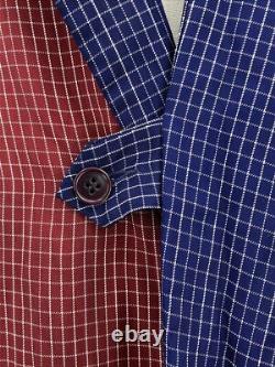 Absolutely stunning Men's 40s/50s Rabhor burgundy/navy satin bathrobe one size