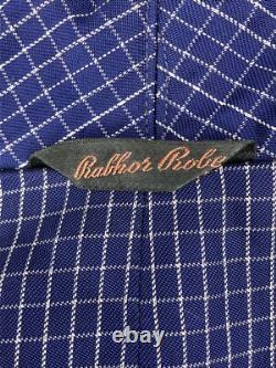 Absolutely stunning Men's 40s/50s Rabhor burgundy/navy satin bathrobe one size