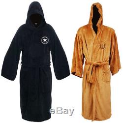 Adults Star Wars Jedi Sith Soft Fleece Hooded Bathrobe Gown Bath Robe Cloak Cape