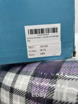 Alexander Del Rossa Men Robe Bathrobe Color Purple Grey W74- Medium (A0100) NEW