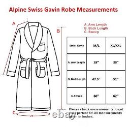 Alpine Swiss Mens Cotton Blend Shawl Robe Lightweight Kimono Knit Spa Bathrobe