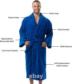 Alpine Swiss Pure Cotton Mens Terry Cloth Bathrobe Super Absorbent Spa Robe