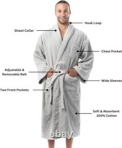 Alpine Swiss Pure Cotton Mens Terry Cloth Bathrobe Super Absorbent Spa Robe