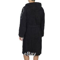 Arena Zodiac 100% Cotton Terry Bath Robe XS Nero (black, metallic silver)